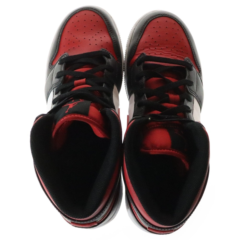 NIKE(ナイキ) AIR JORDAN 1 MID GS エアジョーダン1 ミッドカットスニーカー ウィメンズ ホワイト/ブラッ/レッド US6.5/24.5cm 554725-079