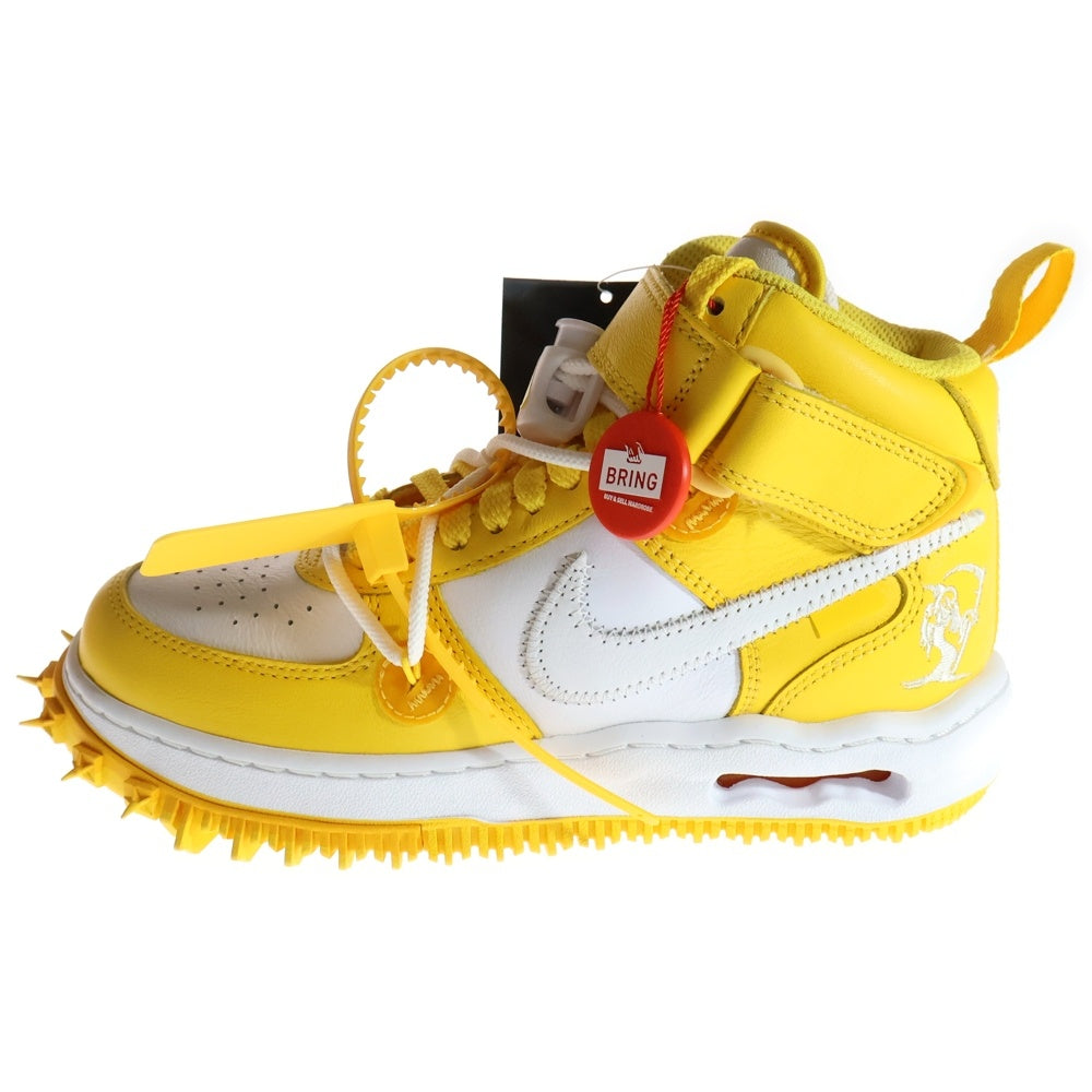 NIKE(ナイキ) ×Off-White AIR FORCE 1 MID SP LTHR オフホワイト エアフォース1 ミッドカットスニーカー レディース イエロー/ホワイト US4/23.0cm DR0500-101