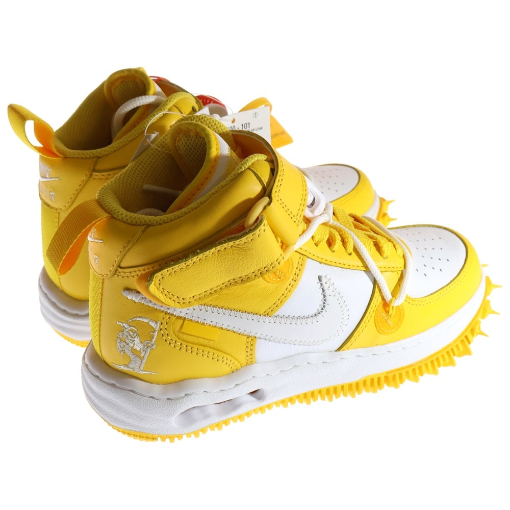 NIKE(ナイキ) ×Off-White AIR FORCE 1 MID SP LTHR オフホワイト エアフォース1 ミッドカットスニーカー レディース イエロー/ホワイト US4/23.0cm DR0500-101