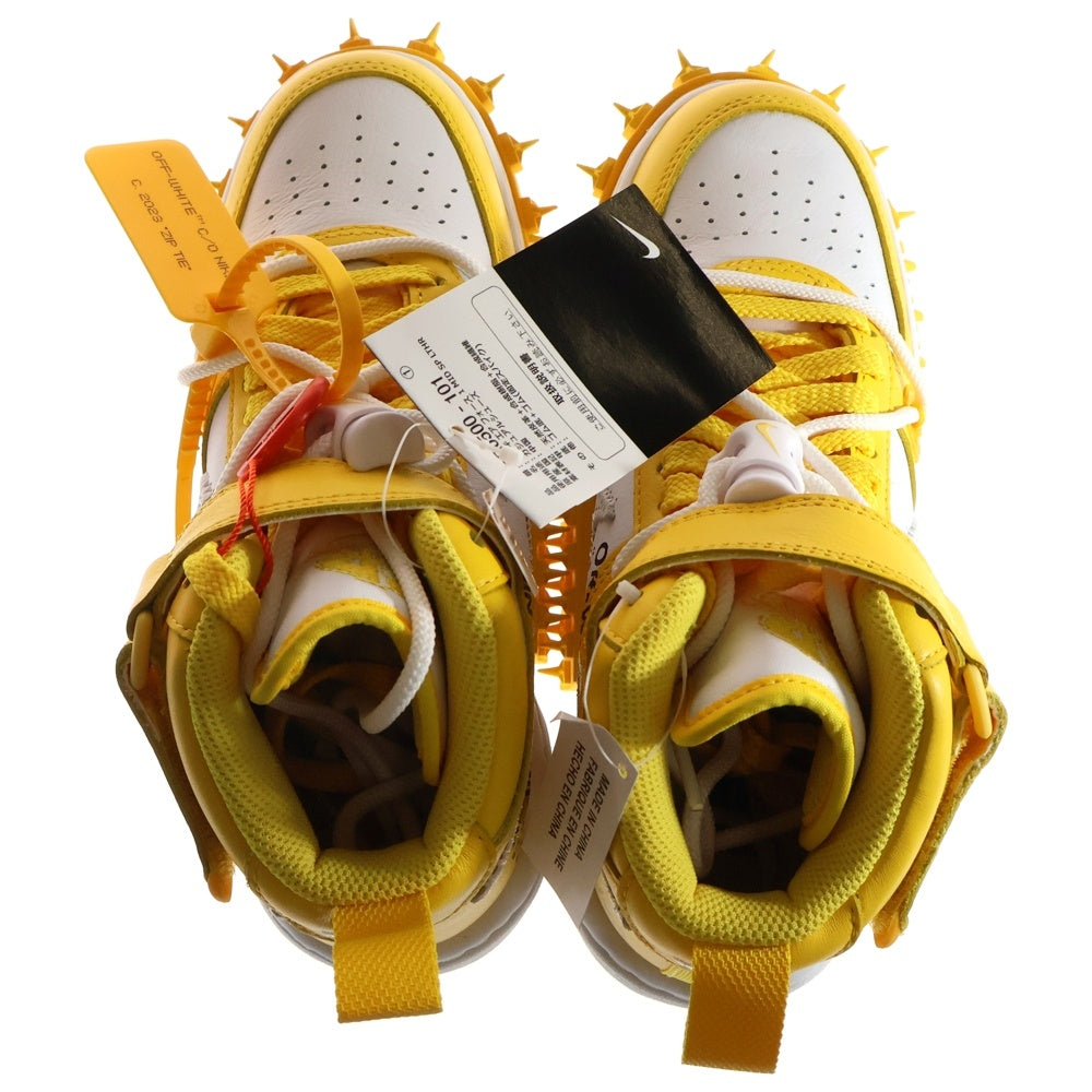 NIKE(ナイキ) ×Off-White AIR FORCE 1 MID SP LTHR オフホワイト エアフォース1 ミッドカットスニーカー レディース イエロー/ホワイト US4/23.0cm DR0500-101