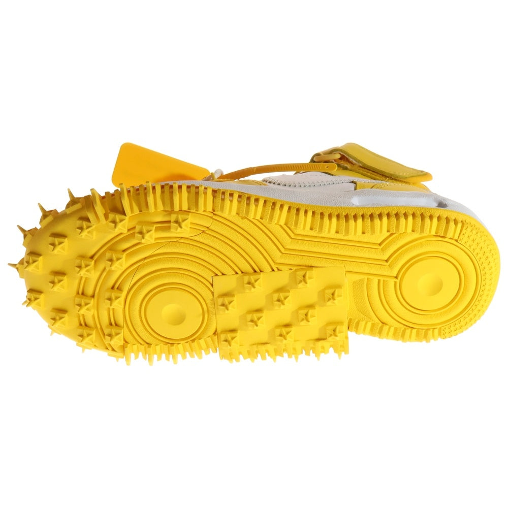 NIKE(ナイキ) ×Off-White AIR FORCE 1 MID SP LTHR オフホワイト エアフォース1 ミッドカットスニーカー レディース イエロー/ホワイト US4/23.0cm DR0500-101