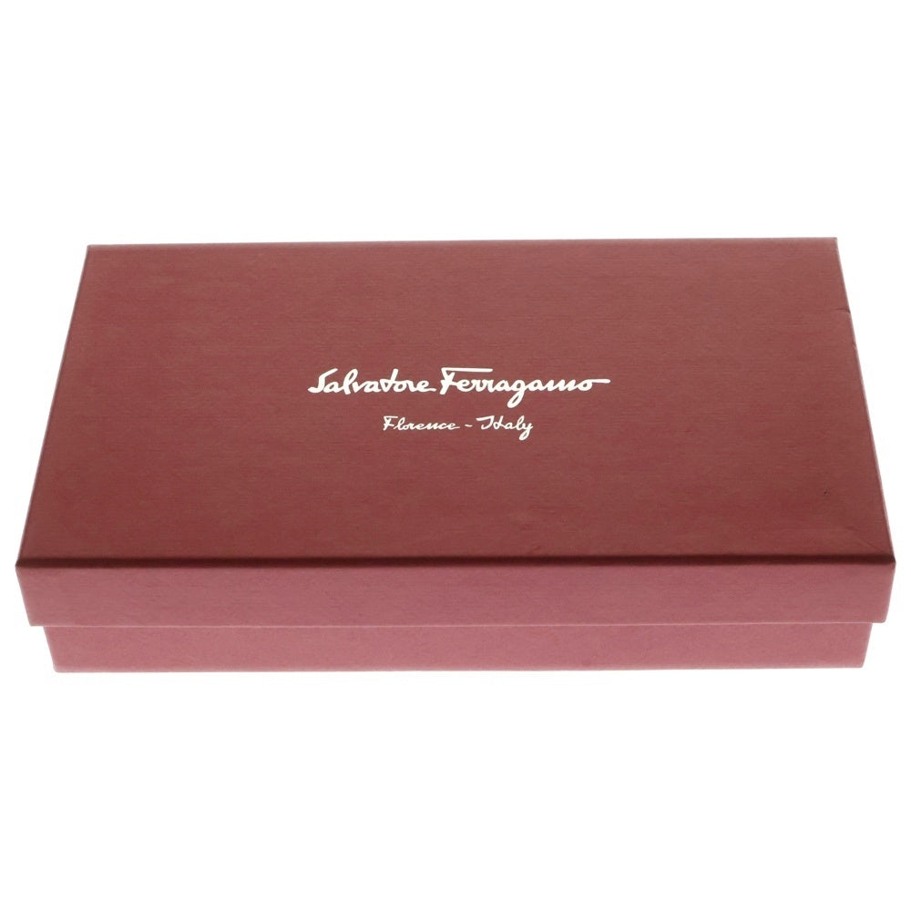 FERRAGAMO(フェラガモ) ゴールド金具 ラウンドジップ ロングウォレット 長財布 ネイビー IY-22C908