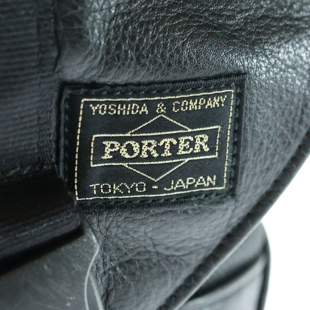 PORTER(ポーター) レザー ショルダー メッセンジャーバッグ ブラック