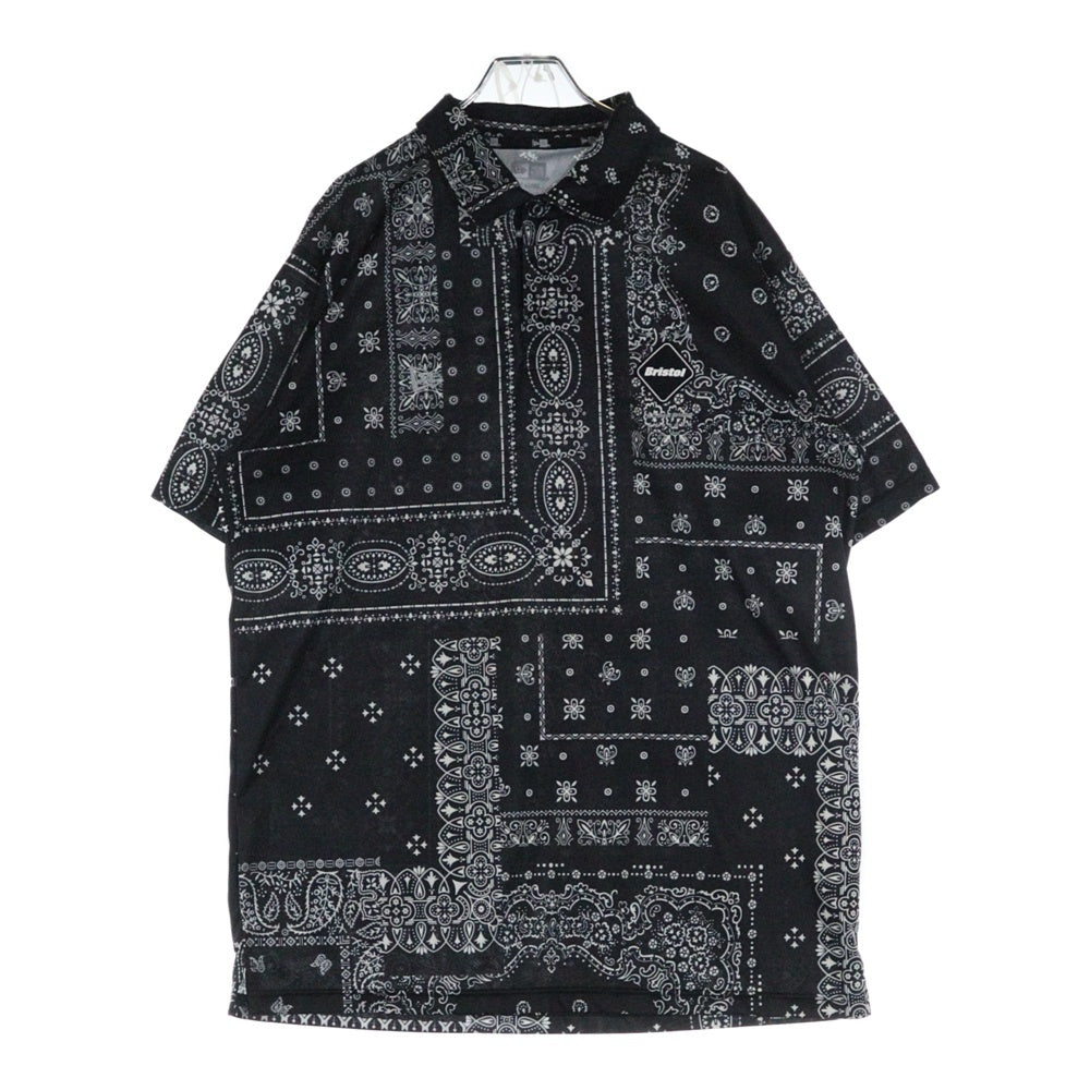 F.C.R.B./F.C.Real Bristol/FCRB(エフシーアールビー/エフシーレアルブリストル) 22SS ×NEW ERA BANDANA POLO SHIRT ニューエラ バンダナ 半袖ポロシャツ ブラック FCRB-220137