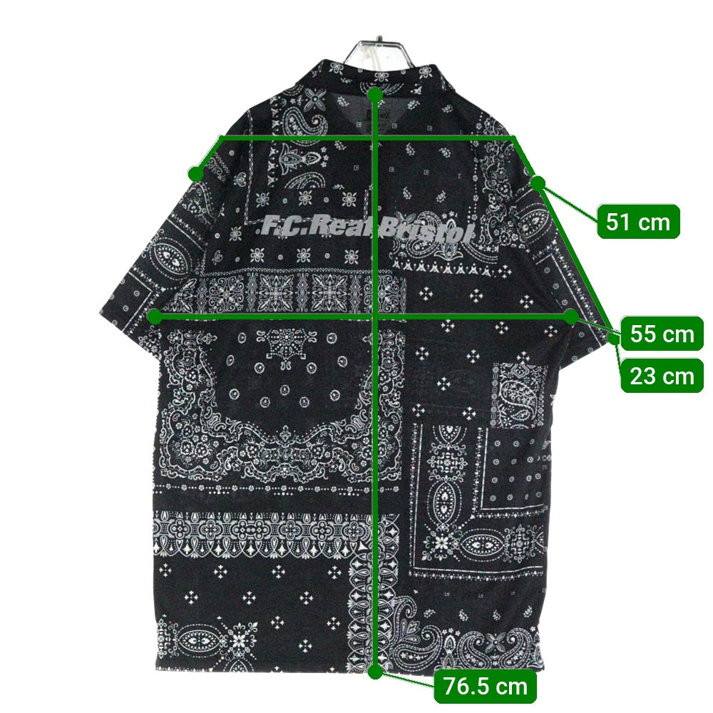 F.C.R.B./F.C.Real Bristol/FCRB(エフシーアールビー/エフシーレアルブリストル) 22SS ×NEW ERA BANDANA POLO SHIRT ニューエラ バンダナ 半袖ポロシャツ ブラック FCRB-220137