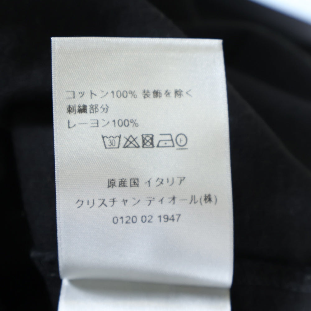 DIOR(ディオール) CD アイコン ロゴエンブロイダリー ヘビーオンスTシャツ 半袖カットソー ブラック 943J605A0554