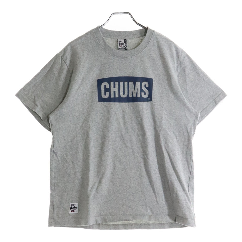 CHUMS(チャモス) センターBOXロゴプリント 半袖Tシャツ カットソー グレー CH01-1833