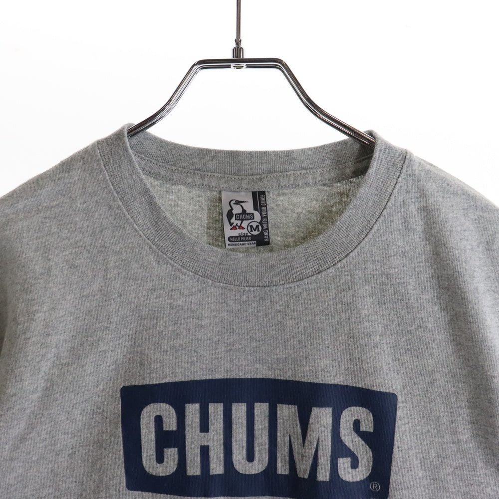 CHUMS(チャモス) センターBOXロゴプリント 半袖Tシャツ カットソー グレー CH01-1833