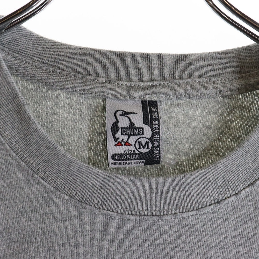 CHUMS(チャモス) センターBOXロゴプリント 半袖Tシャツ カットソー グレー CH01-1833