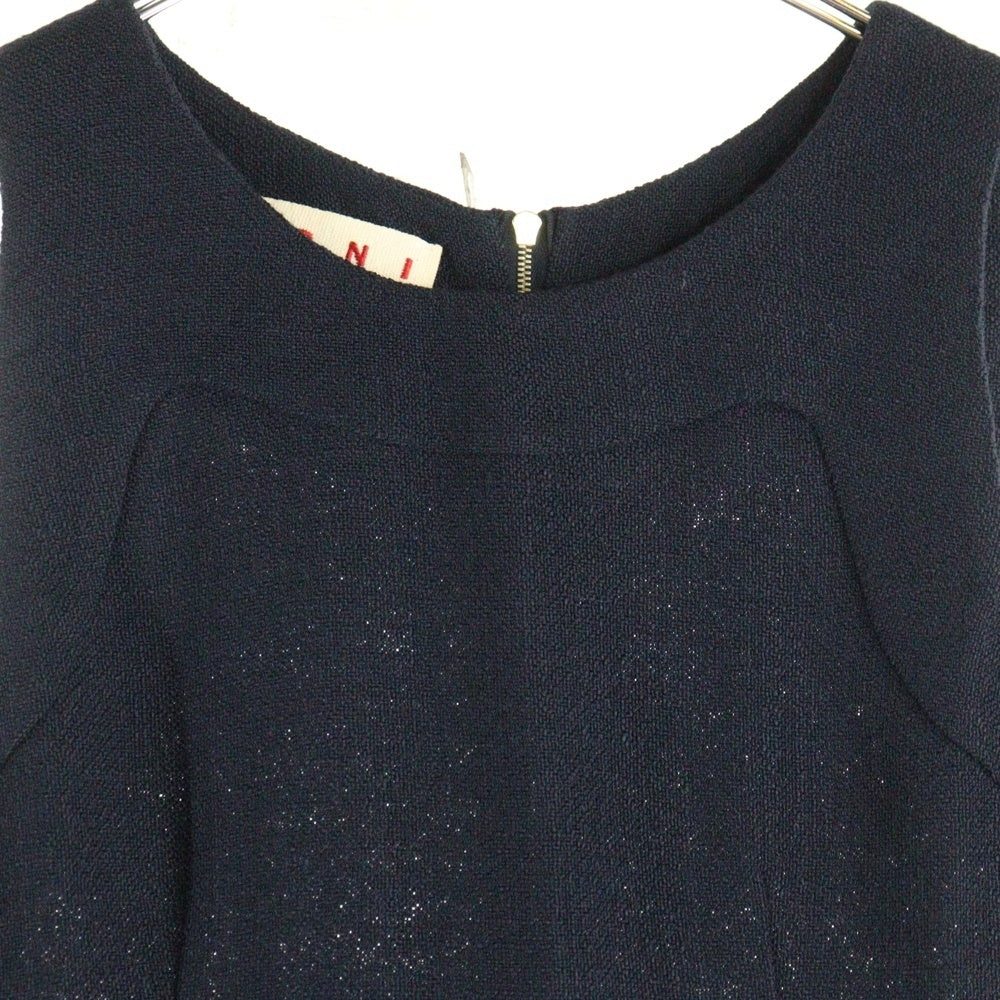 MARNI(マルニ) レーヨン ノースリーブワンピース ネイビー レディース E12ABMALB9A00TV276
