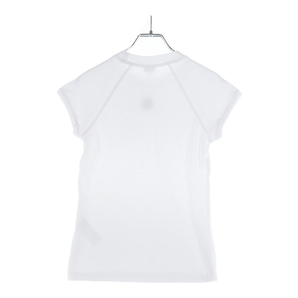 LOEWE(ロエベ) SMALL FIT T-SHIRT フロントアナグラムロゴ刺繍 スモールフィットTシャツ 半袖クルーネックカットソー レディース ホワイト S359Y22X96