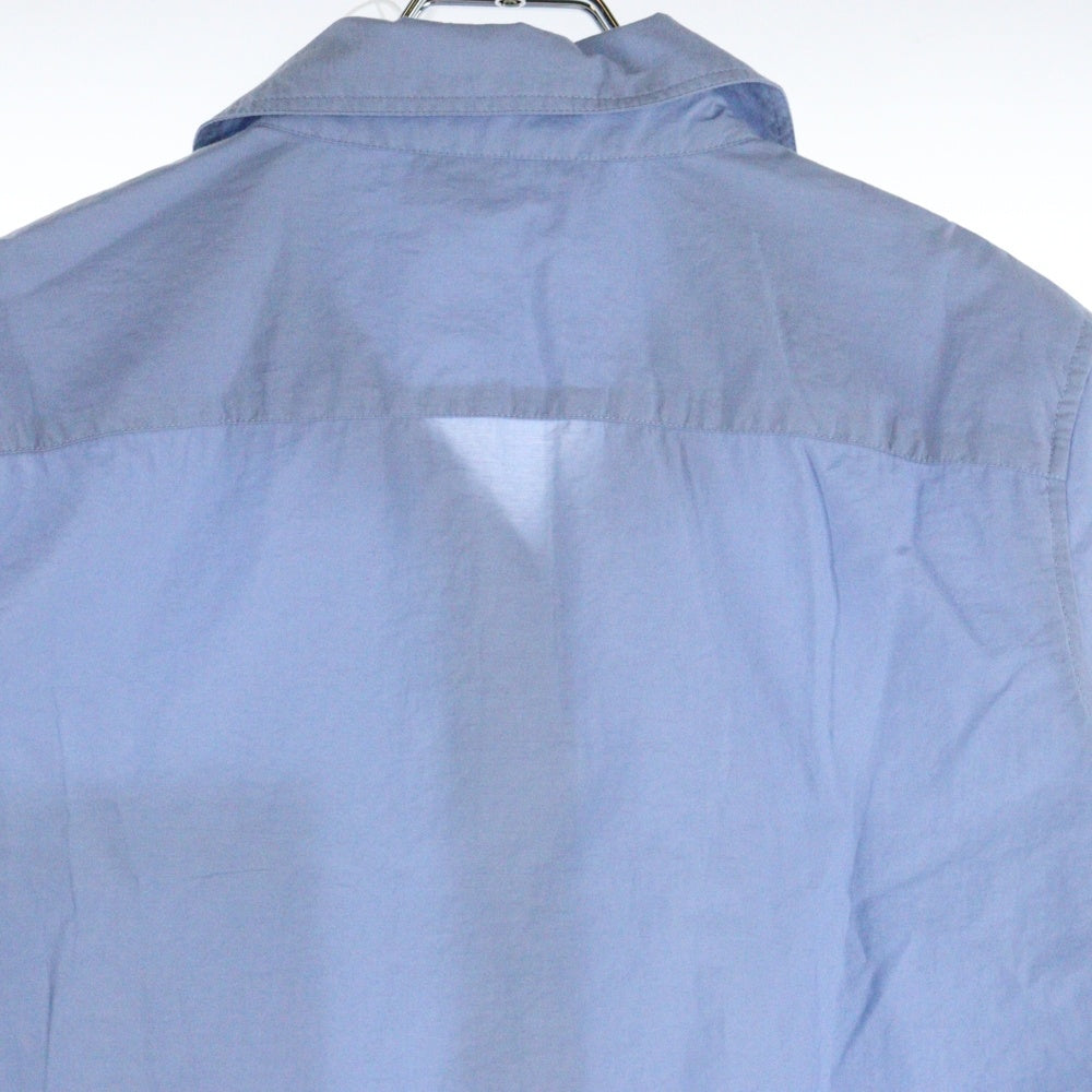 LOEWE(ロエベ) CROPPED SHIRT ポケットアナグラムロゴ刺繍 クロップド半袖シャツ レディース ブルー S616Y05X27