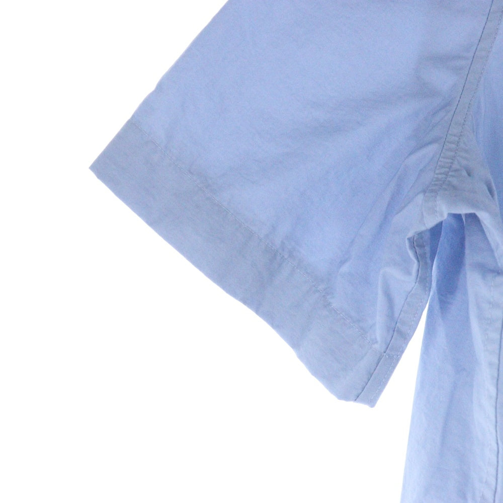 LOEWE(ロエベ) CROPPED SHIRT ポケットアナグラムロゴ刺繍 クロップド半袖シャツ レディース ブルー S616Y05X27