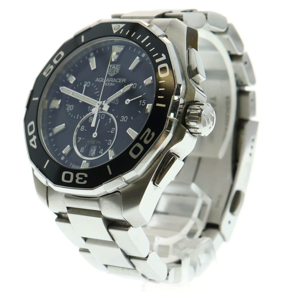 TAG HEUER(タグホイヤー) CAY111A AQUARACER アクアレーサー クロノグラフ クォーツ アナログウォッチ 腕時計 シルバー/ブラック