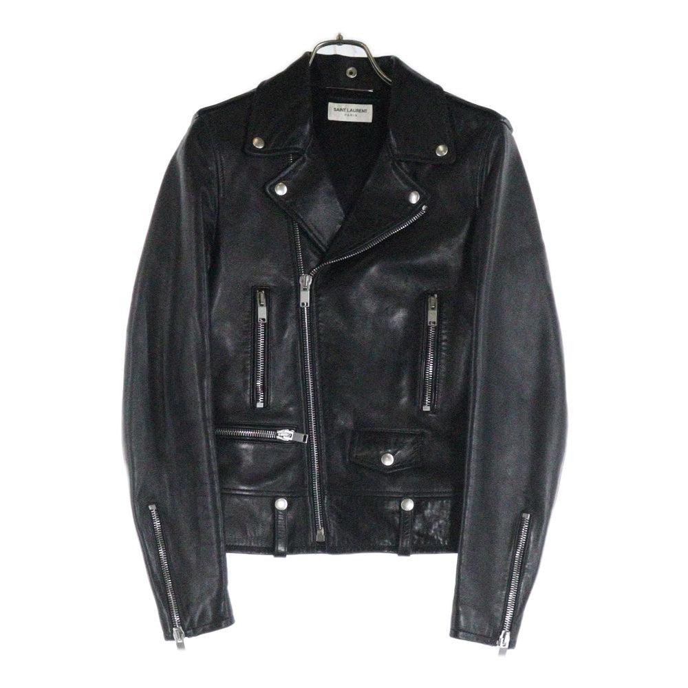 SAINT LAURENT PARIS(サンローランパリ) 15AW L01 CLASSIC MOTORCYCLE LEATHER RIDERS JACKET クラシックモーターサイクル ライダースジャケット レザー ブラック 397290 Y5YA1