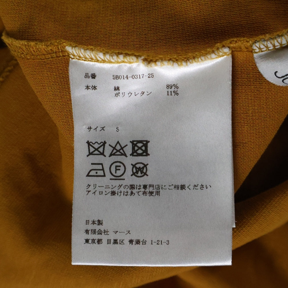 JOHN LAWRENCE SULLIVAN(ジョンローレンスサリバン) DEUTSCH MOCK TOP ドイチュ モックネック 半袖Tシャツ カットソー イエロー 5B014-0317-25