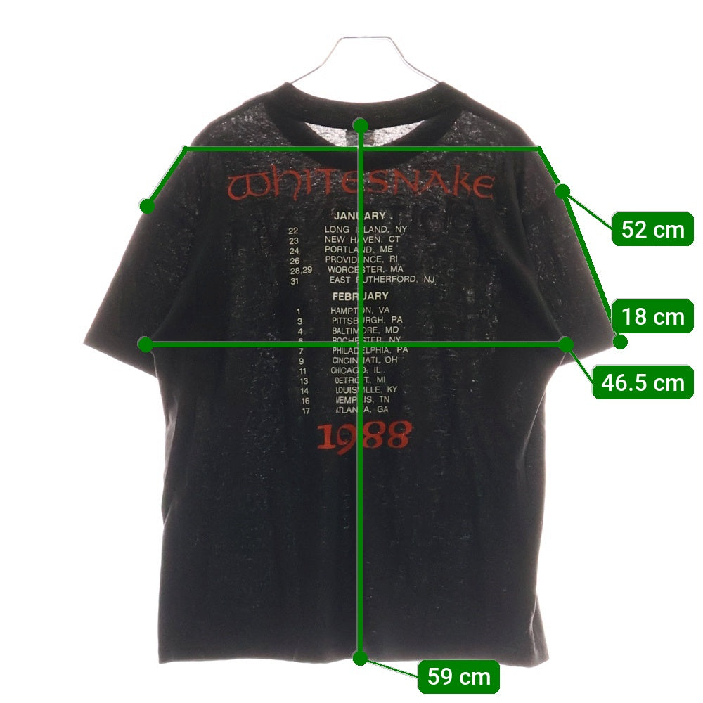 VINTAGE(ヴィンテージ) 90s WHITE SNAKE David Coverdale Tour T-shirt ホワイトスネイク デイヴィッド カヴァデール プリント ツアー クルーネック 半袖 Tシャツ カットソー ブラック