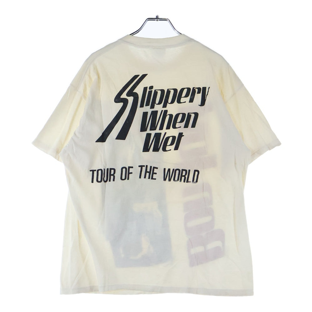 VINTAGE(ヴィンテージ) 80s Jon Bon Jovi Slippery When Wet Wold Tour T-Shirt ジョン ボンジョヴィ ワールドツアー 両面プリント クルーネック 半袖 Tシャツ カットソー ホワイト