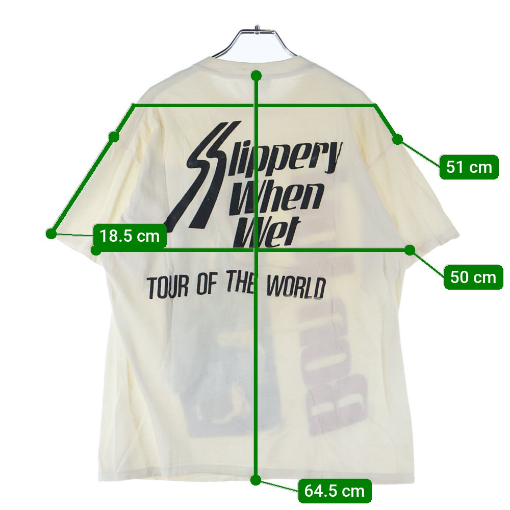 VINTAGE(ヴィンテージ) 80s Jon Bon Jovi Slippery When Wet Wold Tour T-Shirt ジョン ボンジョヴィ ワールドツアー 両面プリント クルーネック 半袖 Tシャツ カットソー ホワイト