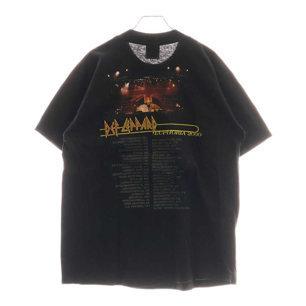 VINTAGE(ヴィンテージ) 00s DEF LEPPARD EUPHORIA 2000 Tour T-shirt デフパレード ユーフォリア ツアー クルーネック 両面プリント 半袖 Tシャツ カットソー ブラック