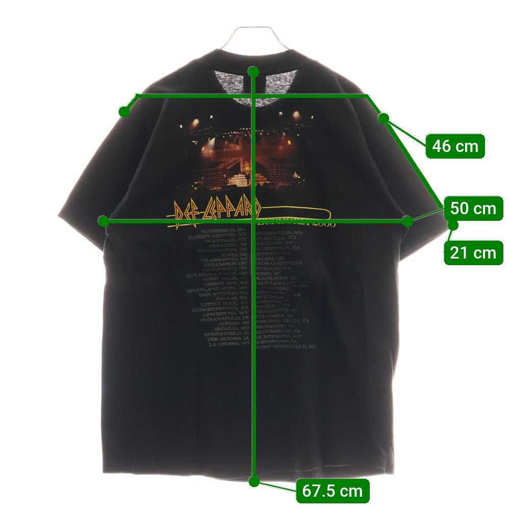 VINTAGE(ヴィンテージ) 00s DEF LEPPARD EUPHORIA 2000 Tour T-shirt デフパレード ユーフォリア ツアー クルーネック 両面プリント 半袖 Tシャツ カットソー ブラック