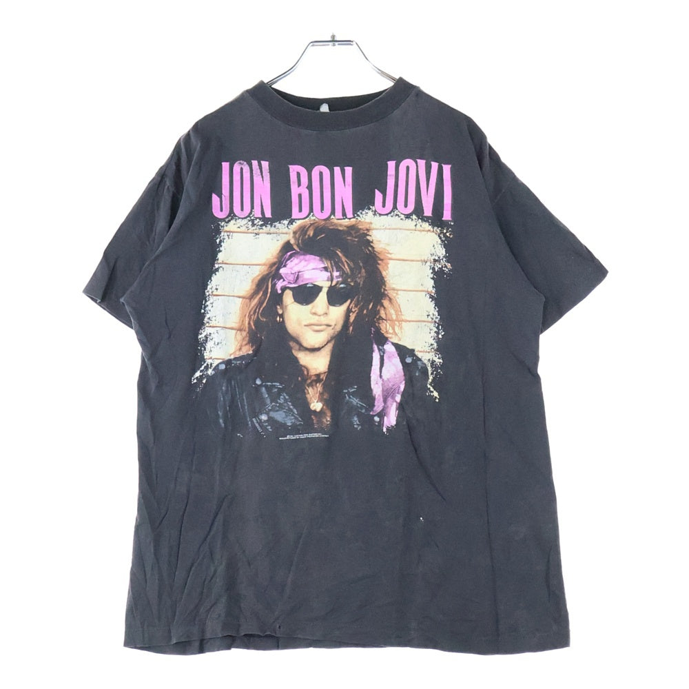 VINTAGE(ヴィンテージ) 90s Jon Bon Jovi Blaze of Glory T-Shirt ジョン ボンジョヴィ ブレイズ オブ グローリー 両面プリント クルーネック 半袖 Tシャツ カットソー ブラック