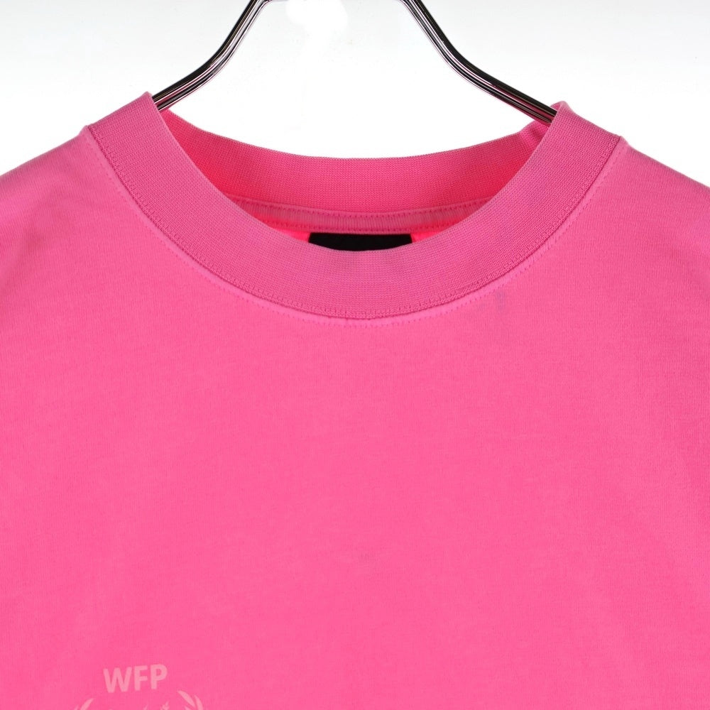BALENCIAGA(バレンシアガ) WFP T-SHIRT WOLD FOOD PROGRAMME ワールド フード プログラム 両面プリント モックネック 半袖Tシャツ ピンク 612965 TMVL2