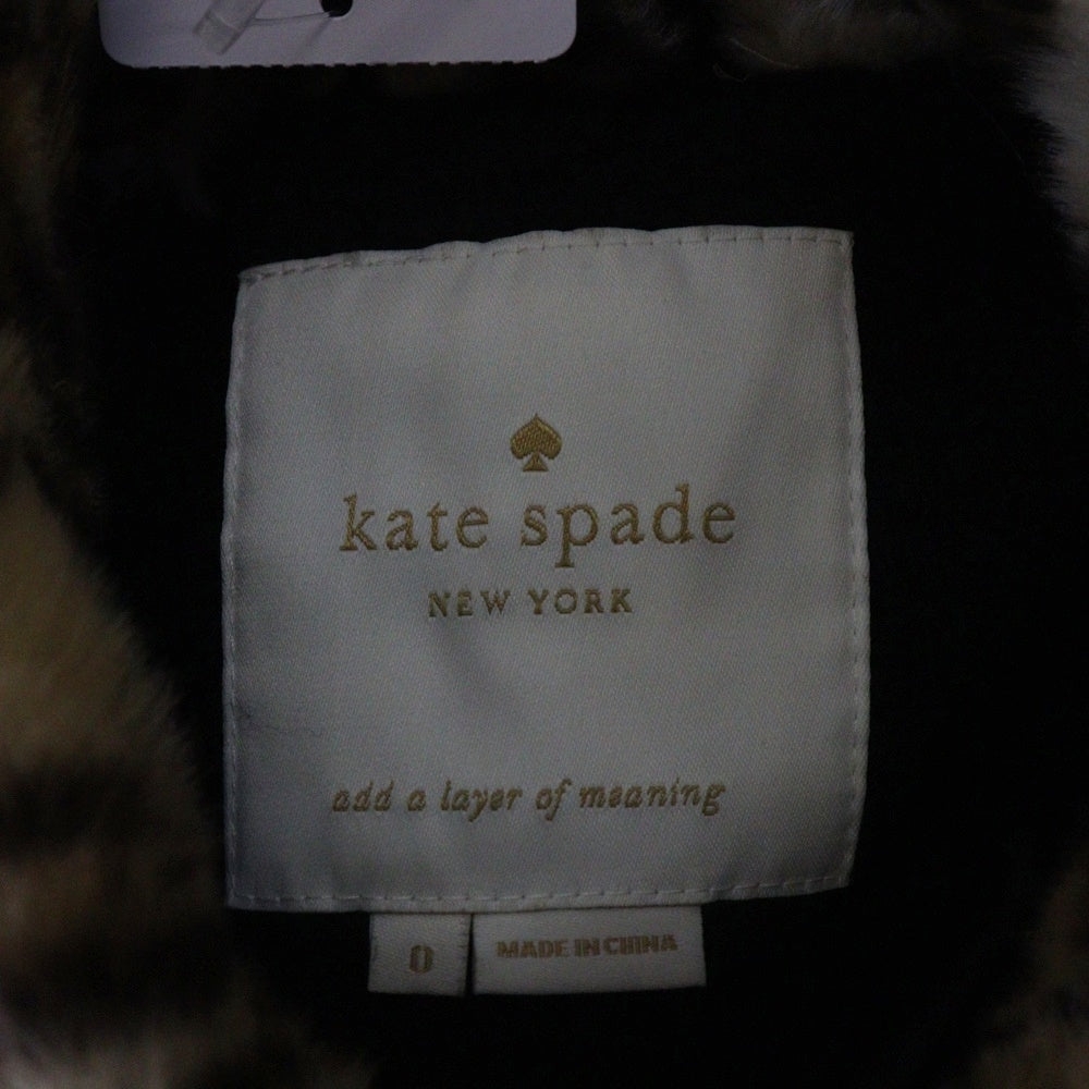 Kate Spade(ケイトスペード) OUMU0975 アニマル柄切り替え コート レディース ブラウン