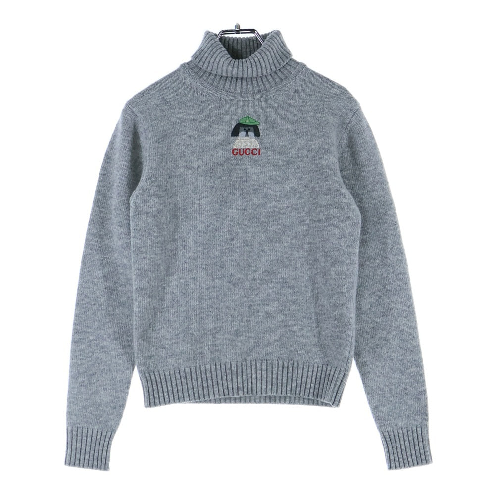 GUCCI(グッチ) ×キムスンヨン ワンポイントエンブロイダリー タートルネック ニット セーター キッズ グレー 785286 XKD86 1056