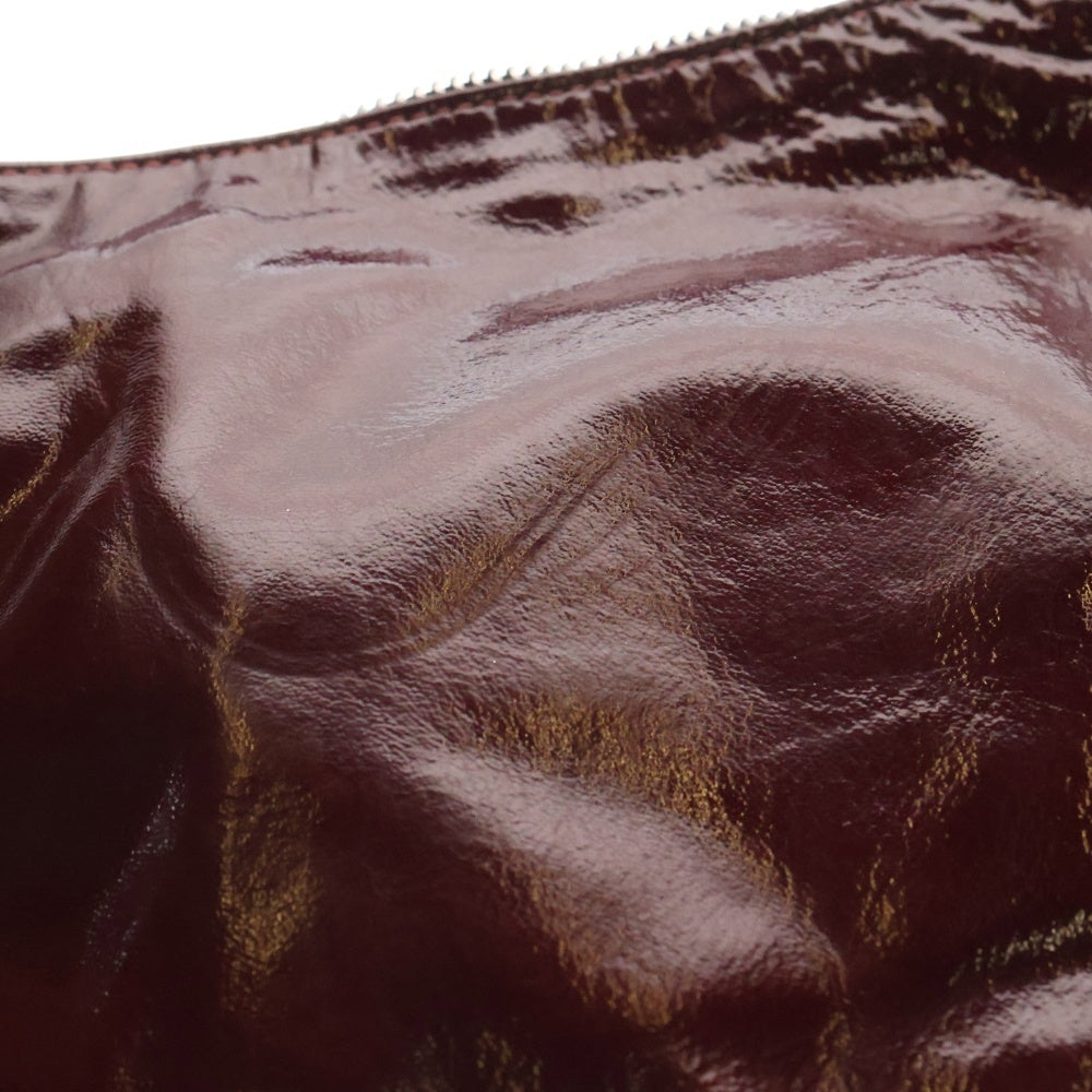 CHROME HEARTS(クロムハーツ) フローラルクロスボール ダガージップ パテントレザー ショルダーバッグ レッド