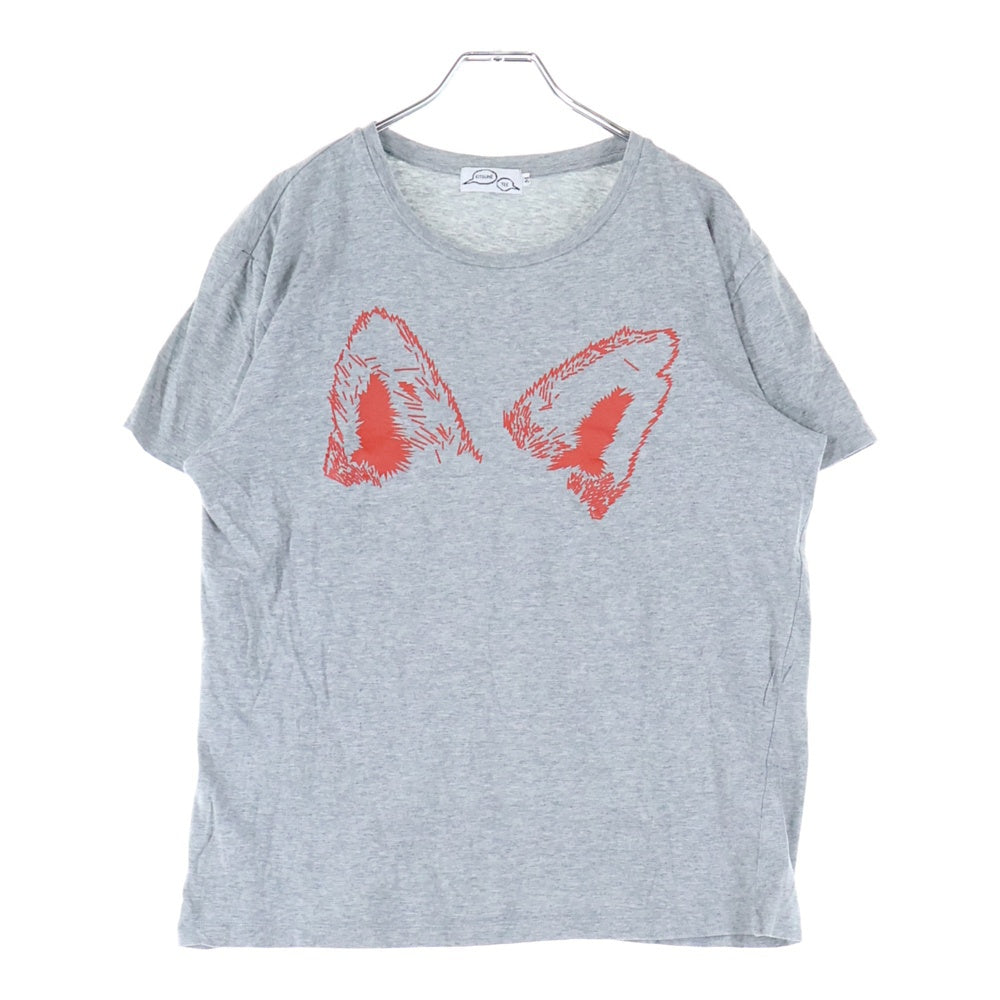 MAISON KITSUNE(メゾンキツネ) イアープリント Tシャツ 半袖カットソー レディース レッド/グレー