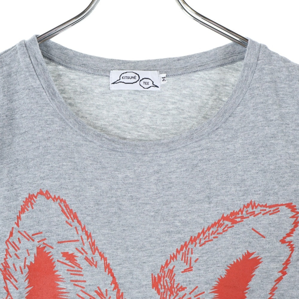 MAISON KITSUNE(メゾンキツネ) イアープリント Tシャツ 半袖カットソー レディース レッド/グレー