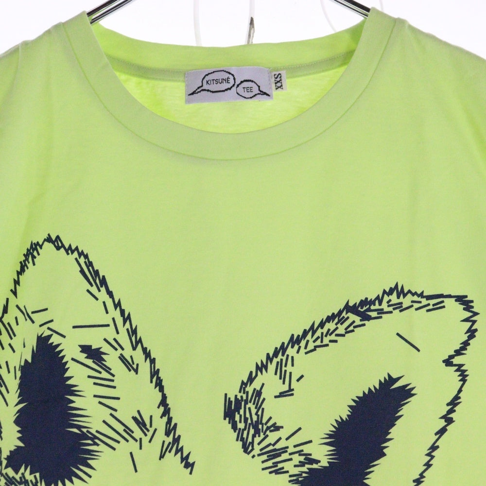 MAISON KITSUNE(メゾンキツネ) イアープリント Tシャツ 半袖カットソー レディース ネイビー/グリーン