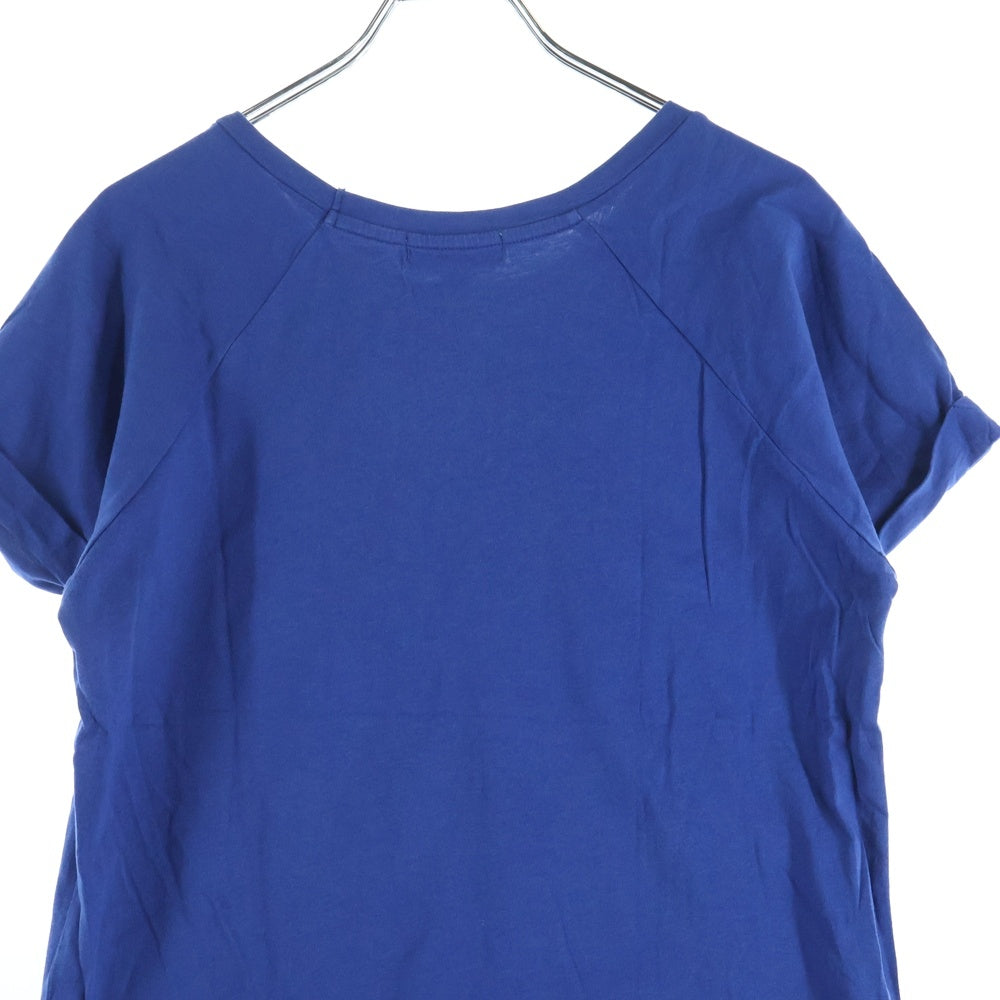 MAISON KITSUNE(メゾンキツネ) イアープリント ラグランTシャツ 半袖カットソー レディース イエロー/ブルー