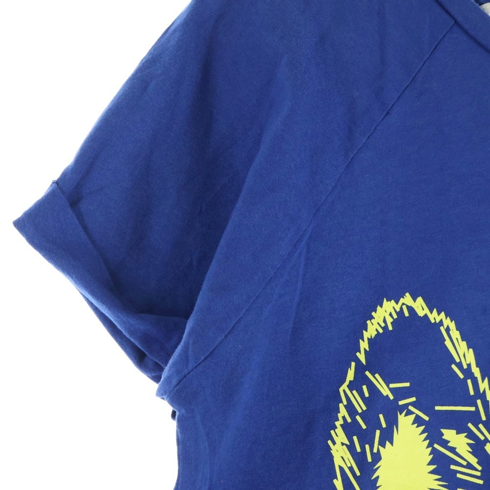 MAISON KITSUNE(メゾンキツネ) イアープリント ラグランTシャツ 半袖カットソー レディース イエロー/ブルー