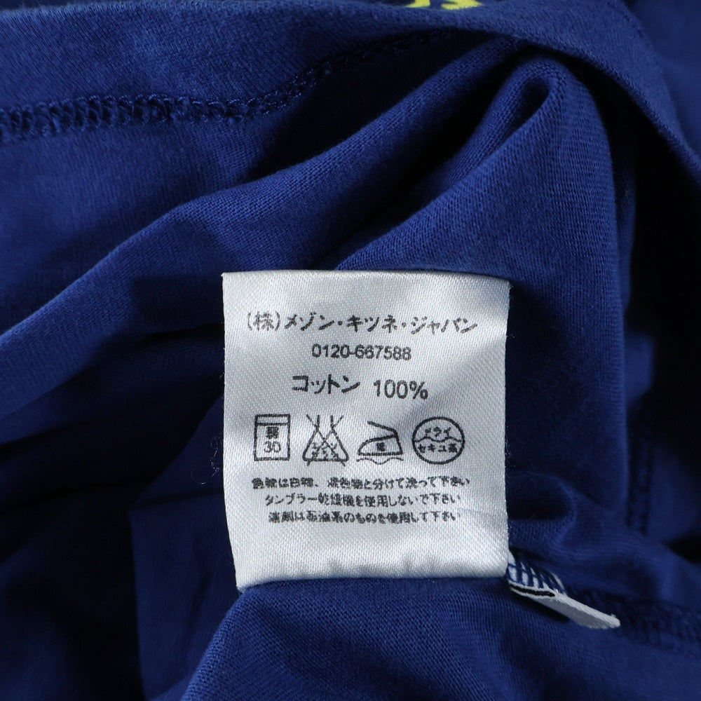 MAISON KITSUNE(メゾンキツネ) イアープリント ラグランTシャツ 半袖カットソー レディース イエロー/ブルー