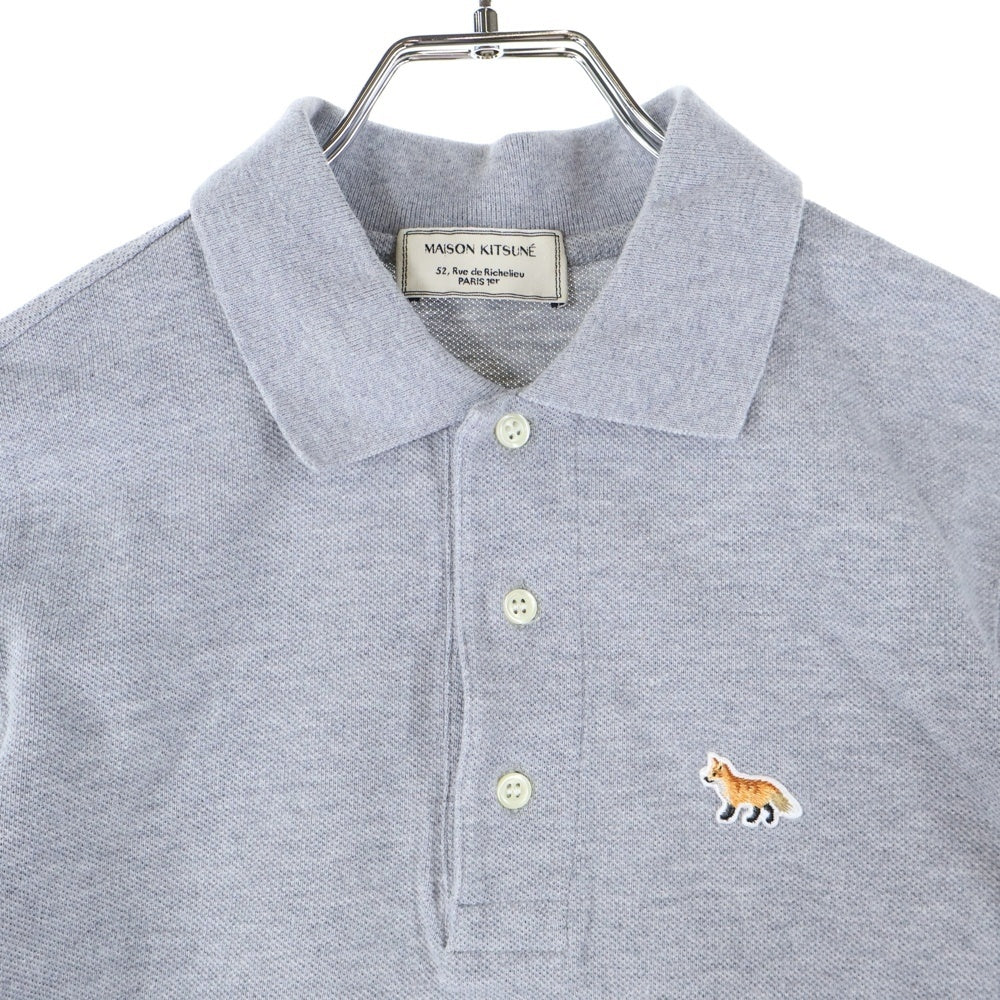 MAISON KITSUNE(メゾンキツネ) キツネパッチ 半袖ポロシャツ グレー レディース