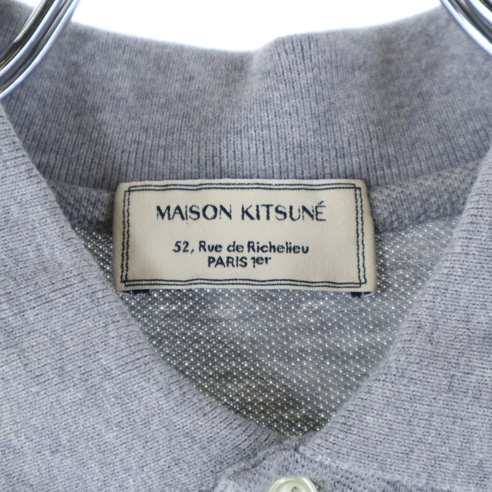 MAISON KITSUNE(メゾンキツネ) キツネパッチ 半袖ポロシャツ グレー レディース