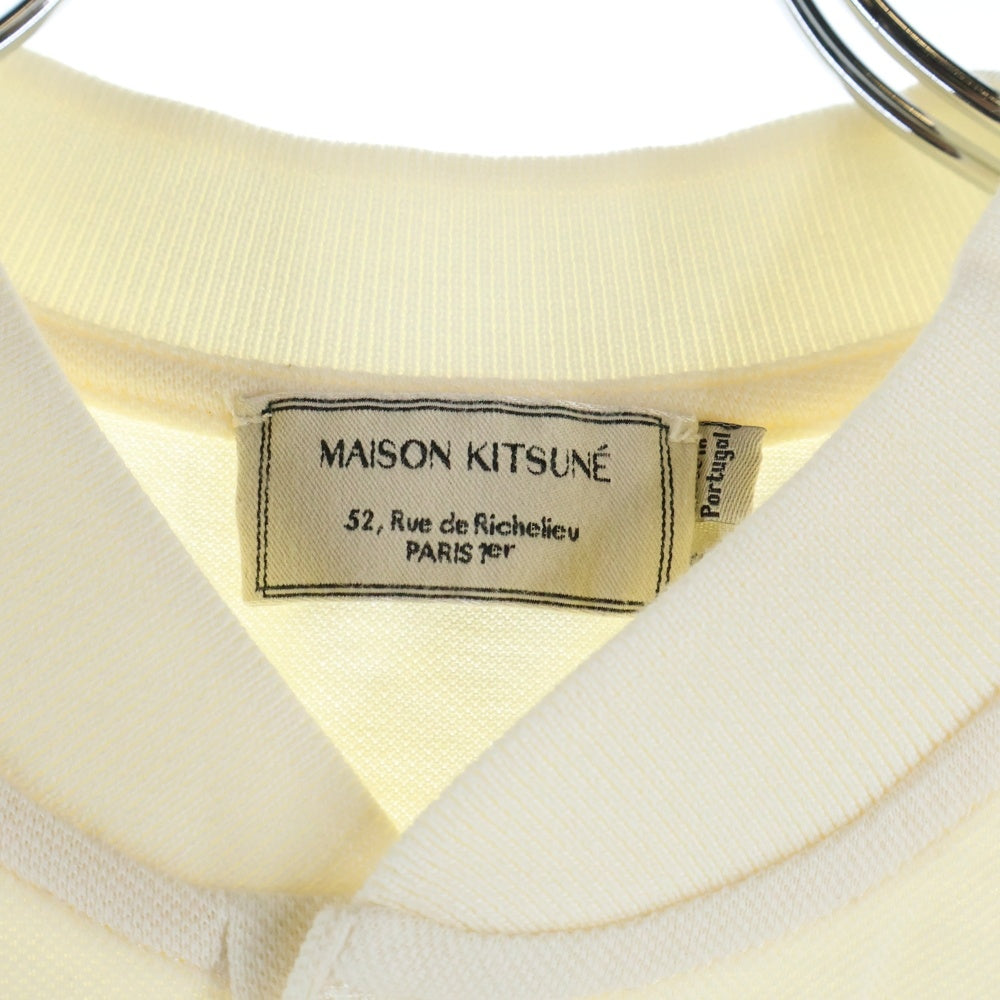 MAISON KITSUNE(メゾンキツネ) キツネパッチ 半袖ポロシャツ アイボリー レディース