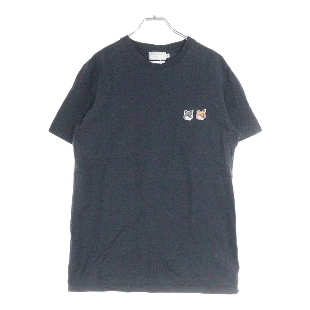 MAISON KITSUNE(メゾンキツネ) キツネパッチ 半袖Tシャツ カットソー レディース ブラック