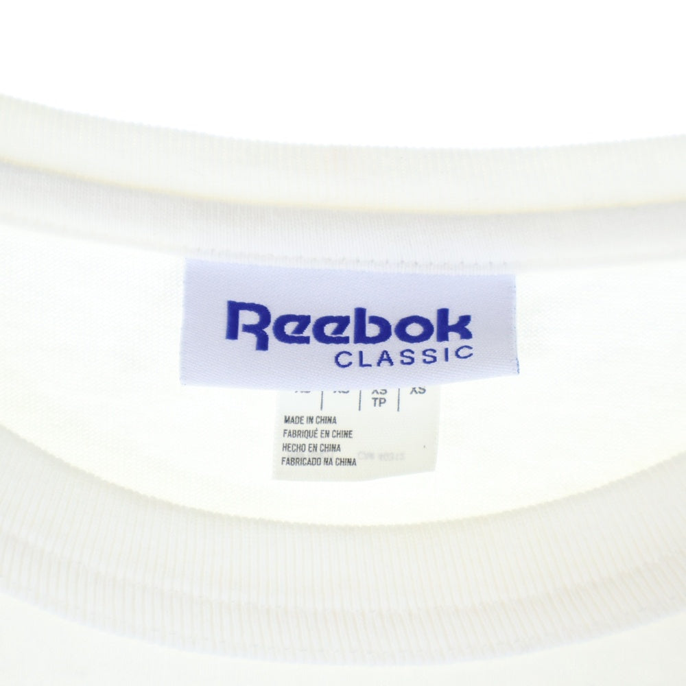 MAISON KITSUNE(メゾンキツネ) ×REEBOK 総柄 半袖Tシャツ カットソー レディース ホワイト/ブラウン