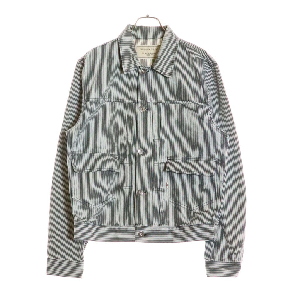 MAISON KITSUNE(メゾンキツネ) ストライプ コットン ジャケット レディース ブルー/ホワイト