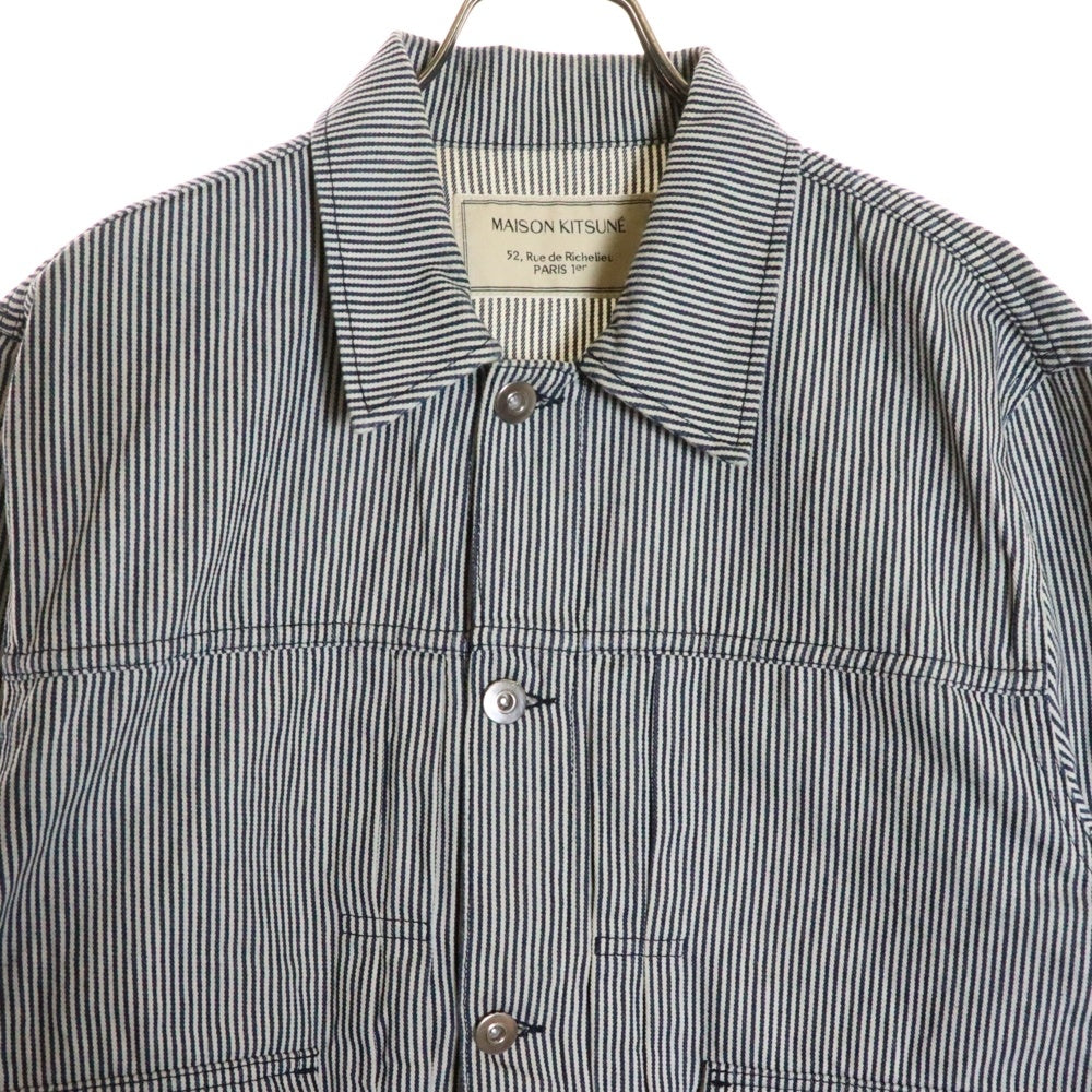 MAISON KITSUNE(メゾンキツネ) ストライプ コットン ジャケット レディース ブルー/ホワイト