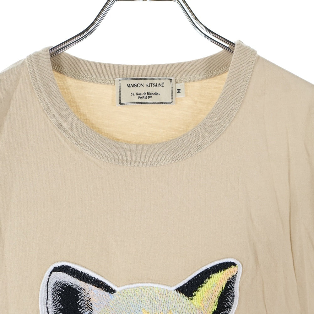 MAISON KITSUNE(メゾンキツネ) キツネフェイスパッチ 半袖Tシャツ カットソー レディース ベージュ