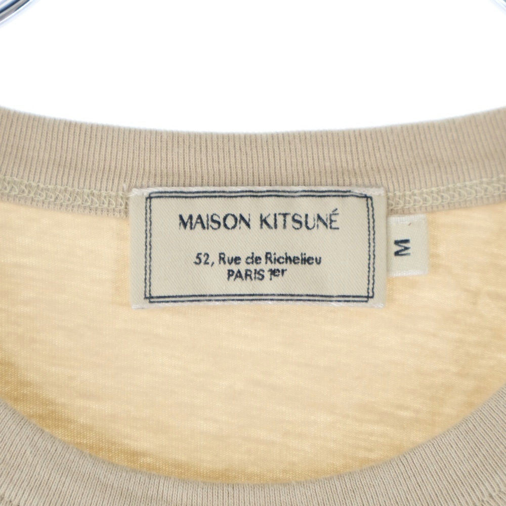 MAISON KITSUNE(メゾンキツネ) キツネフェイスパッチ 半袖Tシャツ カットソー レディース ベージュ