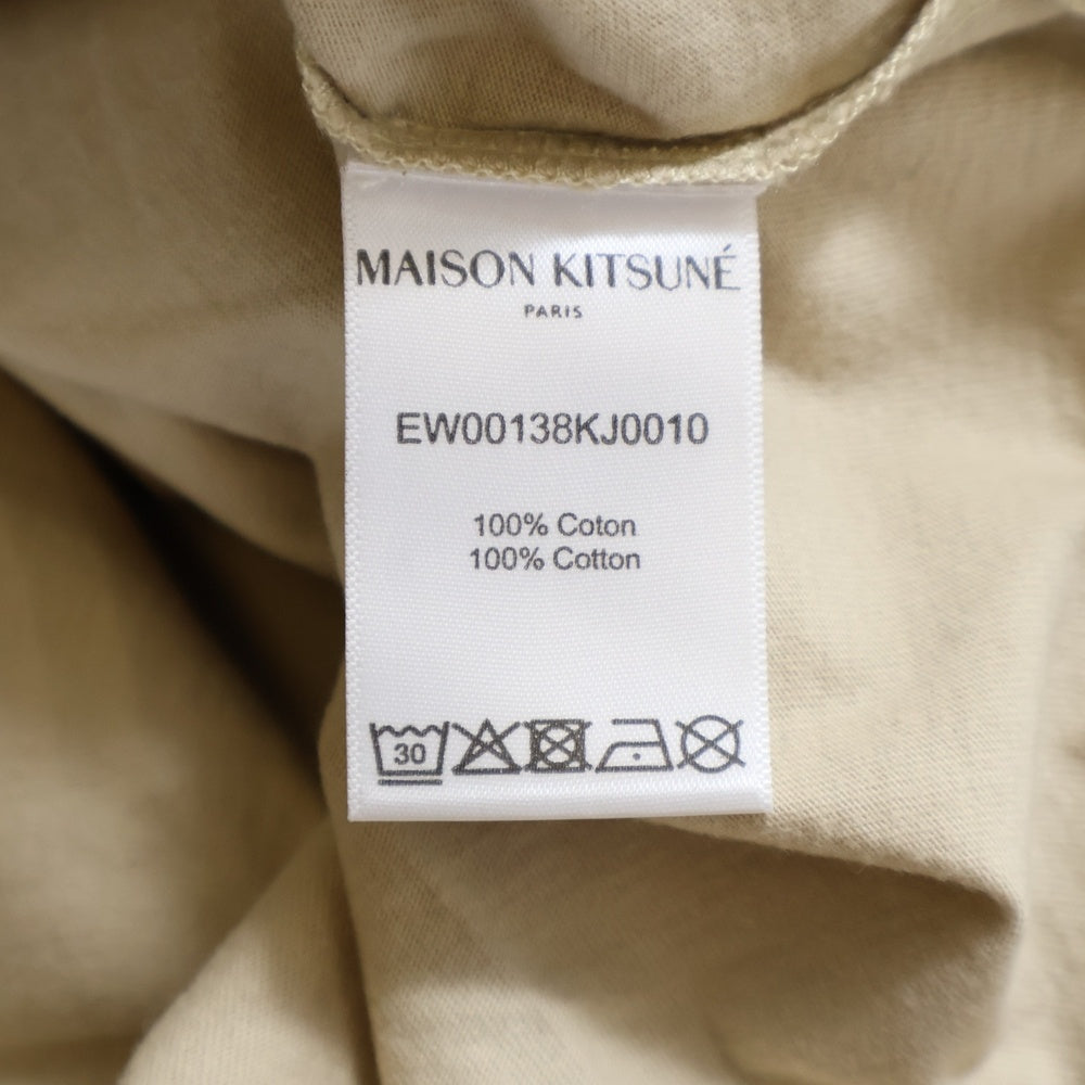 MAISON KITSUNE(メゾンキツネ) キツネフェイスパッチ 半袖Tシャツ カットソー レディース ベージュ