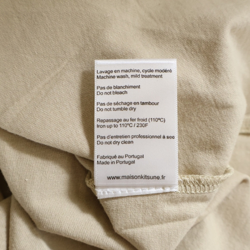 MAISON KITSUNE(メゾンキツネ) キツネフェイスパッチ 半袖Tシャツ カットソー レディース ベージュ