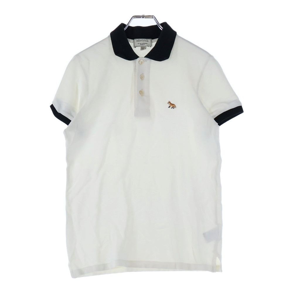 MAISON KITSUNE(メゾンキツネ) キツネパッチ 半袖ポロシャツ レディース ホワイト/ブラック