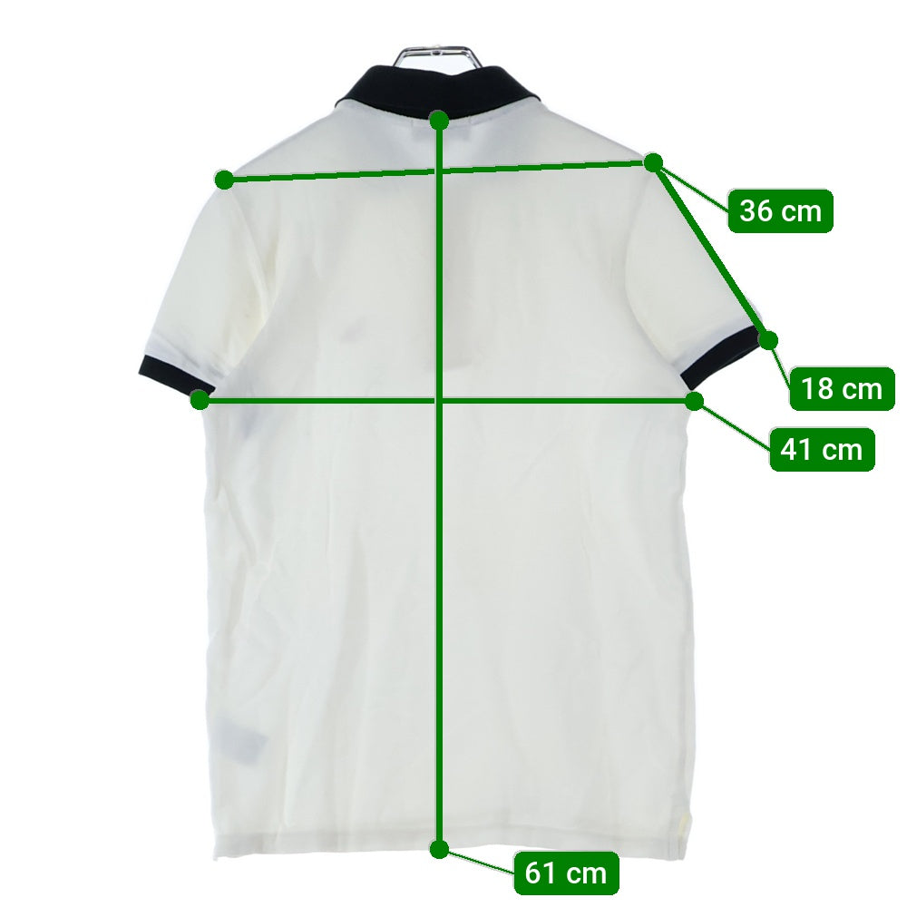 MAISON KITSUNE(メゾンキツネ) キツネパッチ 半袖ポロシャツ レディース ホワイト/ブラック