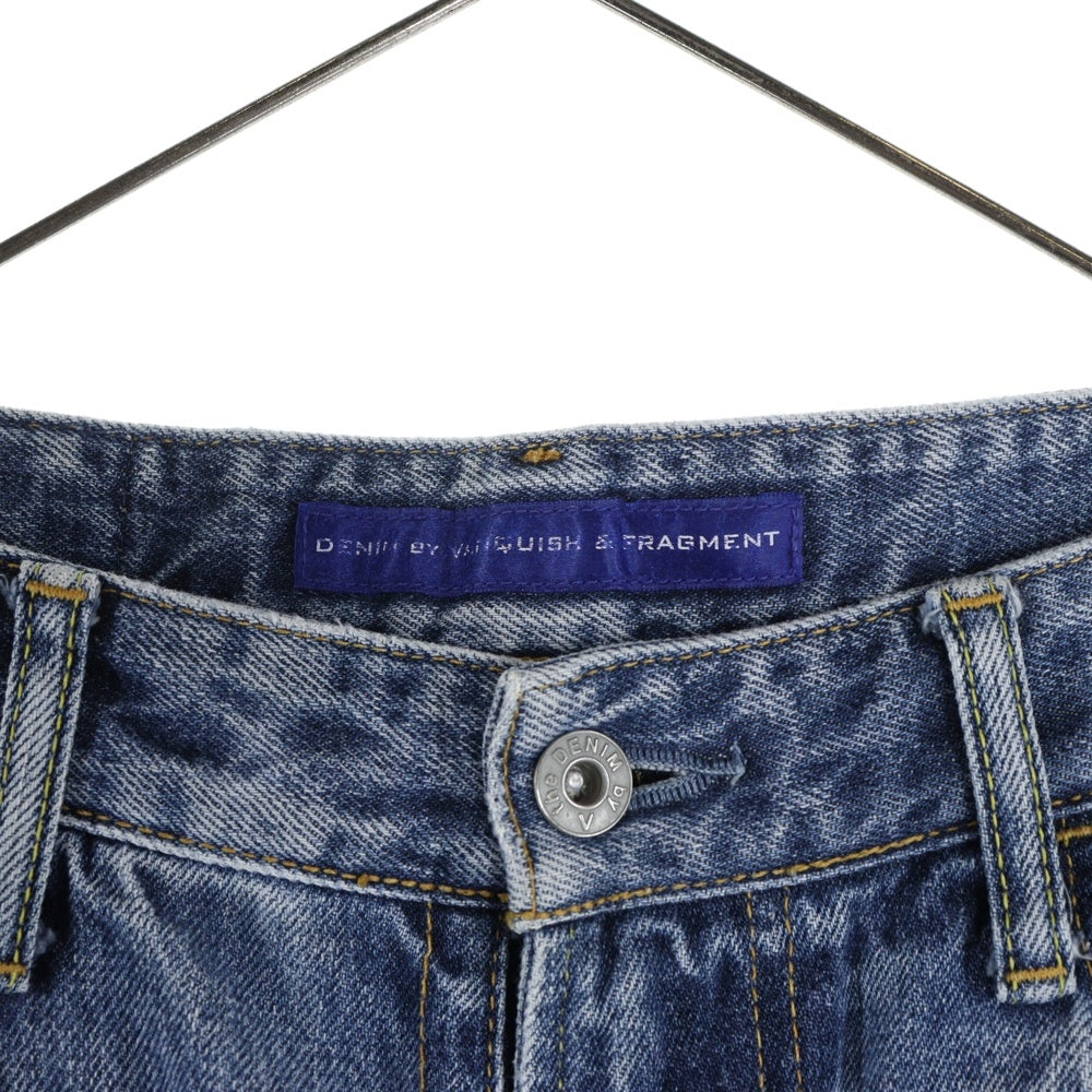 DENIM BY VANQUISH & FRAGMENT(デニムバイヴァンキッシュアンドフラグメント) ハードウォッシュ スリム ロークロッチ ジップフライ デニムパンツ インディゴ VFP4006